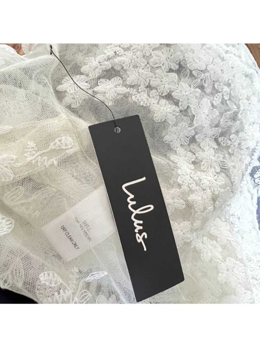 Lulus Sz XS Sheer White Lace Duster Kimono Floral NWT Ethereal Fairy Bridal - Picture 10 of 14
